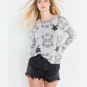 Lisa Todd Grey Black Cotton Pop Star Sweater Sz XS